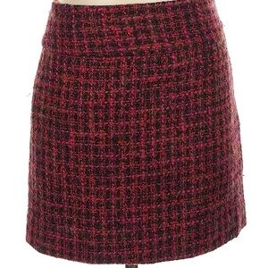 The Limited Burgundy and Black Tweed Mini Skirt